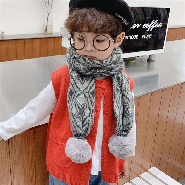 

for scarv new boys girls wool in autumn and winter gi3n, Red;brown