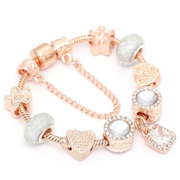 

cartoon charms bracelets crystal beads fit original bracelets & bangles for women fashion jewelry 2020 new, Black