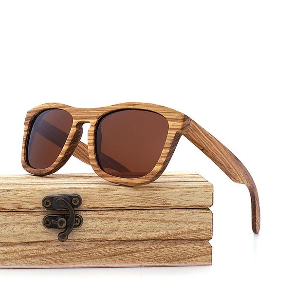 

зебра деревянные ретро мужчины солнцезащитные очки женщин поляризованные деревянные солнцезащитные очки бамбук ручной работы деревянные очки, Black;gray