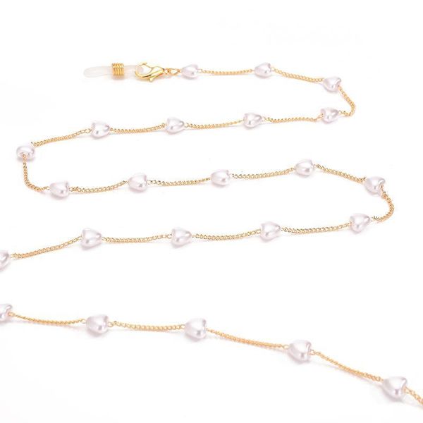 

2021 simple heart pearl beads gold color glasses chain glasses rope holder sunglasses accessories mask chain necklace h bbyzxc