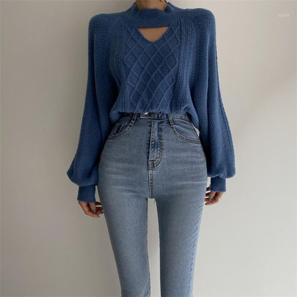 

solid temperament hollow out batwing sleeve knitted winter sweater new winter soft comfort sweater 2020 fashion1, White;black