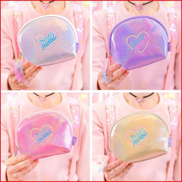 

moon emboridery shinning cosmetic cases portable make up bags for girls kawaii travel pouch wash box shell lady handbag bentoy1