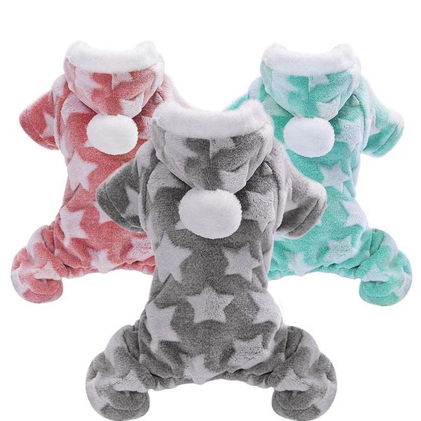 

soft cat dog одежда флис щенок чихуахуа одежда зимнее пальто комбинезон костюм для собак с капюшоном пижама для маленькой среды d bbyikq