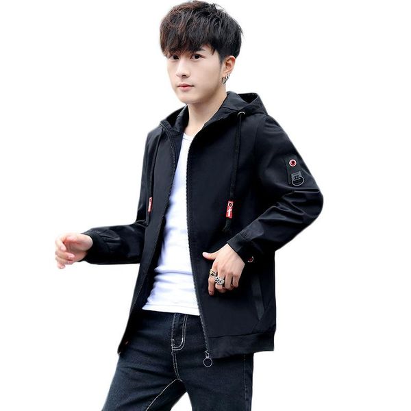 

men's coat spring autumn 2020 new korean style body trim handsome spring cap casual jacket men's wea, Black;brown