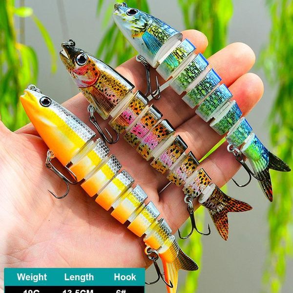 

gobygo 1pcs 16g 19g sinking wobblers 8 segments fishing lure multi jointed swimbait hard bait fishing tackle bass isca c jllywo