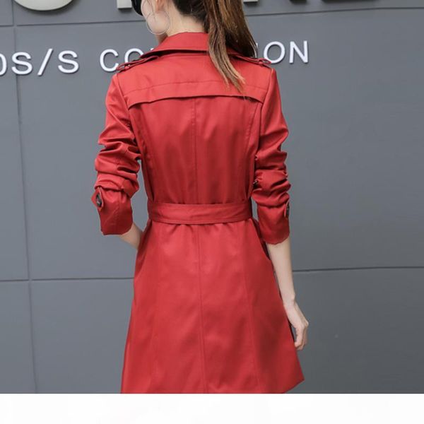 

women trench coat for office lady go to work new fashion classic european slim coat trench double breasted plus, Tan;black