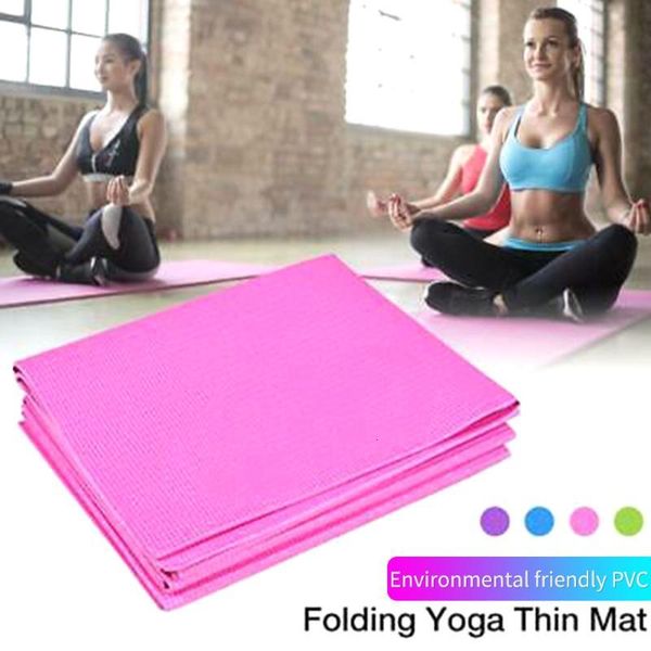 

173cm pvc foldable yoga mat exercise pad thick non-slip folding gym fitness mat pilates supplies floor play 4mm