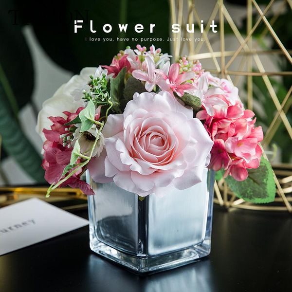 

fake flower potted plant bedroom decoration plastic mini dry bouquet decoration living room indoor simulation flower arrangement