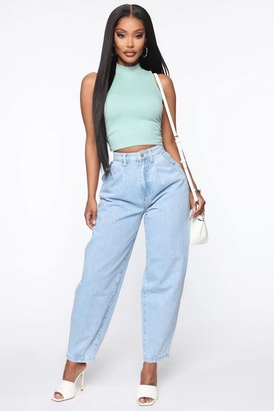 

12020 new women's wide leg jeans for women, Blue