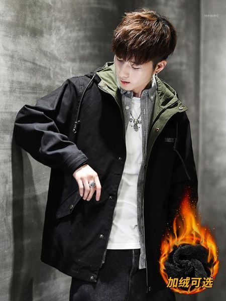 

black jackets men's autumn modern winter flocking casual tools clothes zippers fashion waterproof spring outdoor clothes gg50jk1, Black;brown
