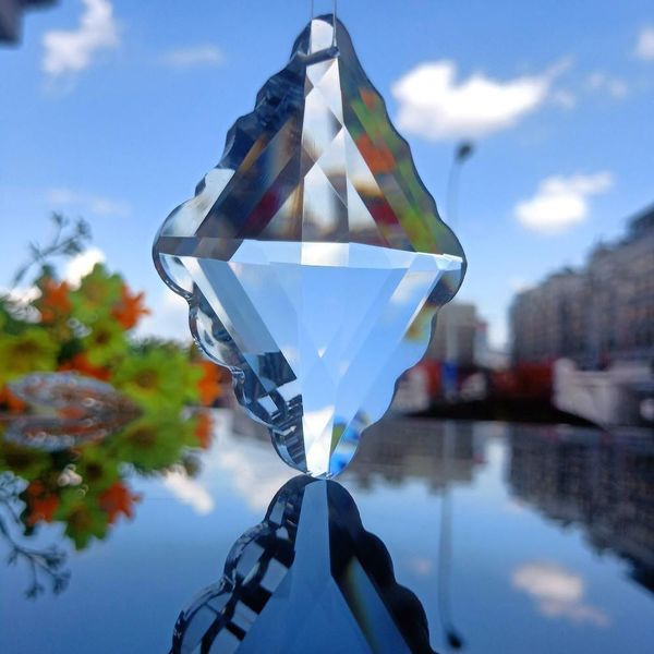 

75mm lucky knot crystal prisms rhombus chandelier crystals feng shui pendant suncatcher for windows home wedding decoration h bbyvbv