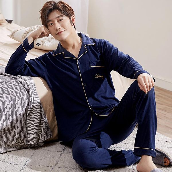

new 2020 winter warm cotton solid men's pyjamas long sleeve pajamas set male sleepwear coral fleece nightsuits 3xl homewear set, Black;brown
