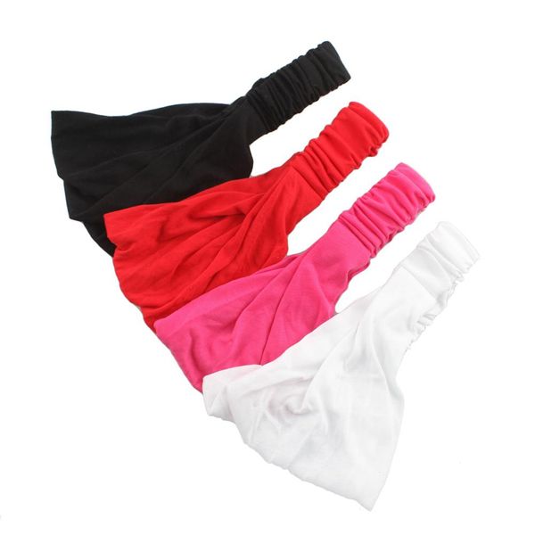 

solid color women wide sports yoga headband stretch hairband lady absorb sweat elastic turban headwrap hairband hair accessories q sqcehb
