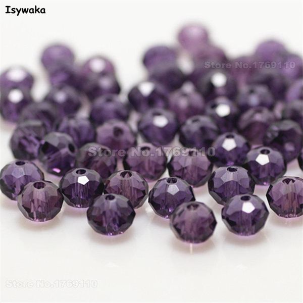 

isywaka воды фиолетовый внутри цвет 4 * 6мм 50шт rondelle австрия грановитая кристалл стеклянные бусины сыпучие круглые бусины для wmtmxs из