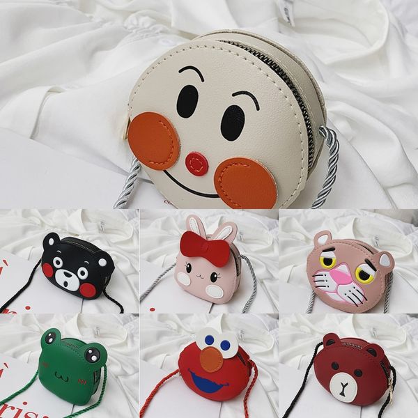 

ynbh children coin purse cartoon animal cute small wallet bag shoulder girls kids messenger bag toddler elephant gift, White