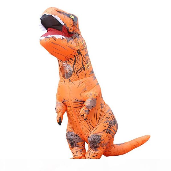 

inflatable dinosaur theme costume jumpsuit full body halloween cosplay fantasy clothing for children teenage adults fan gloves included, Black;red