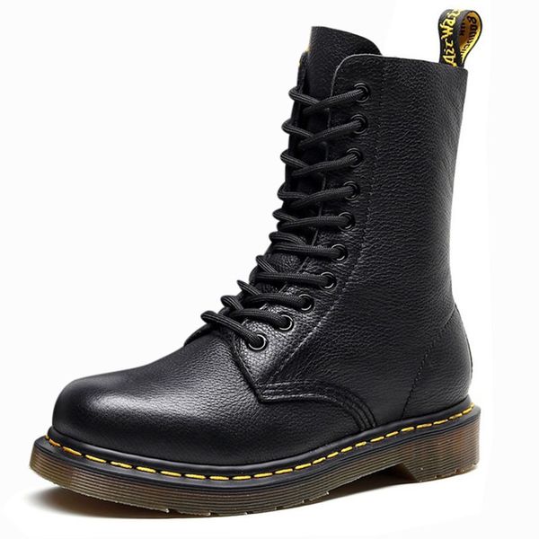 

leather women of men british-style boots trend round europe america 3rp4, Black