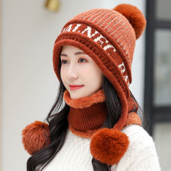 

winter versatile hat korean fashion women ear autumn protection small face thickening warm and lovely knitting wool91gp