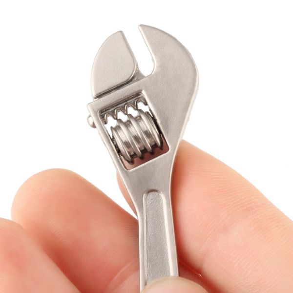 

tool mini cute metal adjustable creative wrench portable spanner key chain ring keyring promotion, Silver