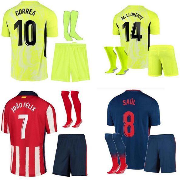 

20 21 детская команда kit suarez home away match 3 футбольная рубашка 2020 2021 corea camisetas de futbol молодежная команда joao felix мужс, Black