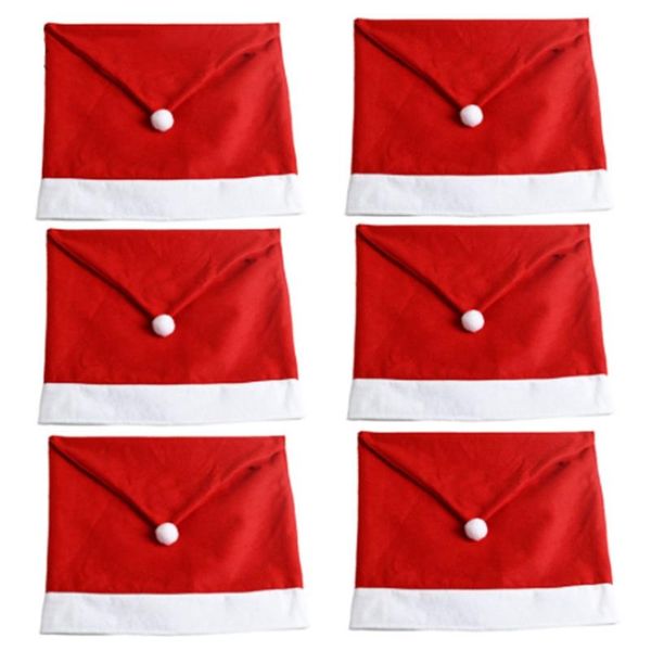 

chair covers promotion 6 pcs/set christmas santa claus hat home party dining table decoration gifts
