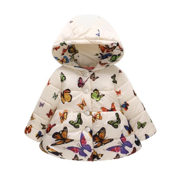 

down coat toddler baby girsl floral flower winter warm jacket hooded thicken clothing girls outwear children, Blue;gray