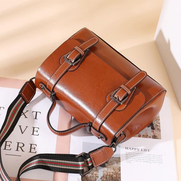 

new spring high-end luxury leather fashion women's small bag classic style multi-functional oil wax leather hand or cross-body