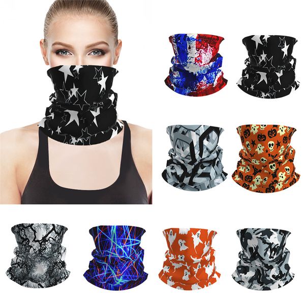 

halloween printing magic printing scarf neck masks 3d bicycle tube couple scarf neck motorcycle windproof mask scarf 2021, Black
