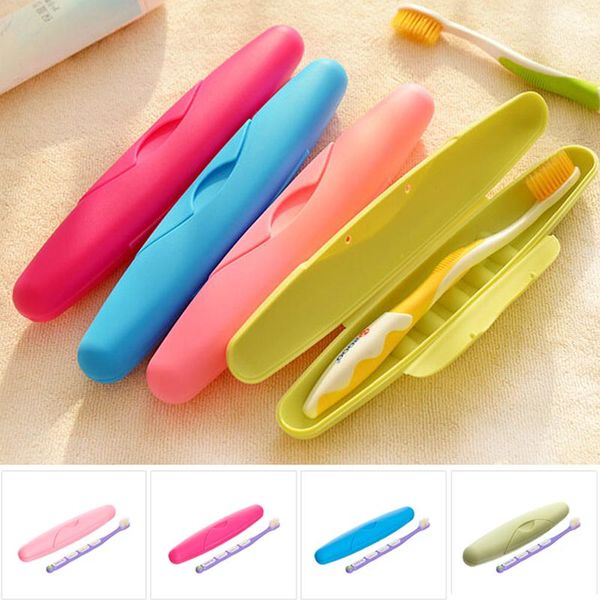 

bath accessory set solid travel portable traveling supply toothbrush box 4 candy colors seal waterproof leakage locking boxes v1597