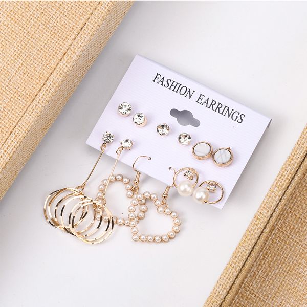 

fashion earrings for women stylish teen girls pearl stud set jewelry gold hoop eardrop for friend birthday valentine gifts kimter-c54fz