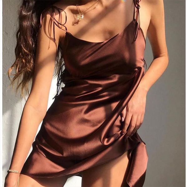 

2019 brief women sling dress sleeveless strap soft mini dress evening party club sling mini solid backless ladies sundress, Black;gray