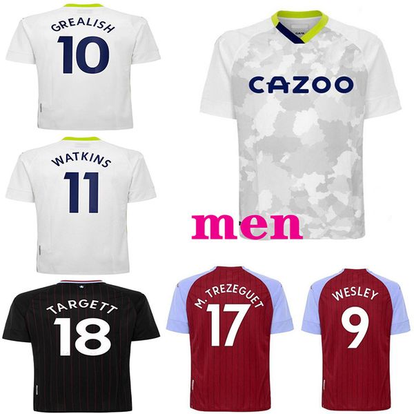 

aston villa football shirt 20 21 home grelish m trezeguet wesley eljazzi huri hane douglas mckinley buckley watkins 2020 2021 men's foo, Black;yellow