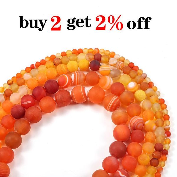 

1strand lot 4 6 8 10 12mm orange matt natural stone stripe agates round loose beads for diy bracelet jewelry makings supplies h wmtzui