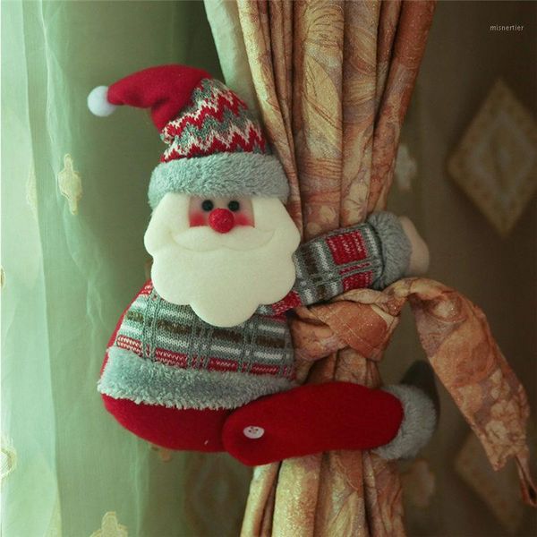 

christmas decorations cartoon santa claus snowman elk curtain tieback buckle holder bedroom hook fastener clamp home room decor1