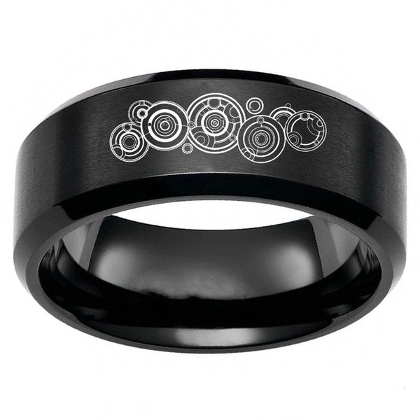 

fashion doctor who seal of rassilon symbol rings stainless steel band mens jewelry gift size 6-13, Silver