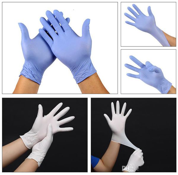 

factory23effood grade thick check rubber send test disposable nitrile gloves powder acid and alkali corro