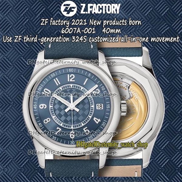 

zff 2021 new products born rhombic texture dial cal.324 sc automatic mechanical ref.6007a-001 mens watch 316l steel case eternity watches, Slivery;brown