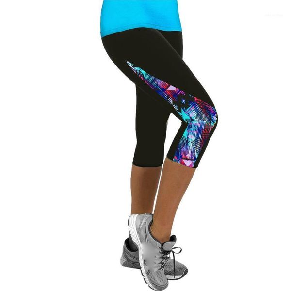 

yoga outfits women ladies floral print sports shorts fitness leggings gym 3/4 slim cropped biker pantalones cortos de mujer#gh1, White;red