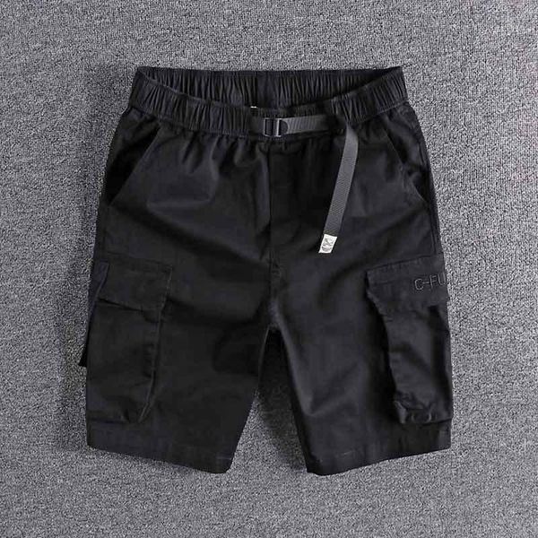 

2020 new classic tatting cotton elastic youth wear summer european and american men's work clothes casual multi bag shorts 02941, White;black