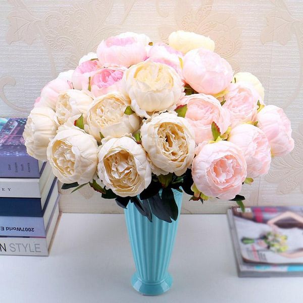 

decorative flowers & wreaths 7 heads silk peony artificial bouquet for party home decoration fake flower wedding