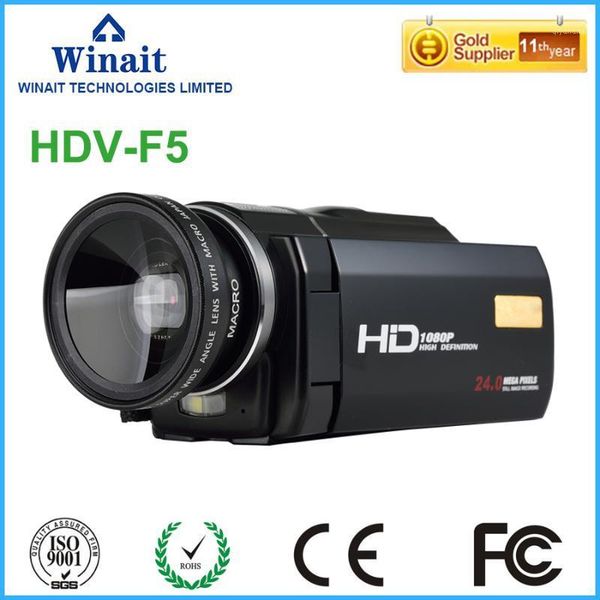 

24mp 1080p digital video camera hdv-f5 built-speaker dis usb2.0/tv output 3.0" touch lcd display hdv mini camcorder1