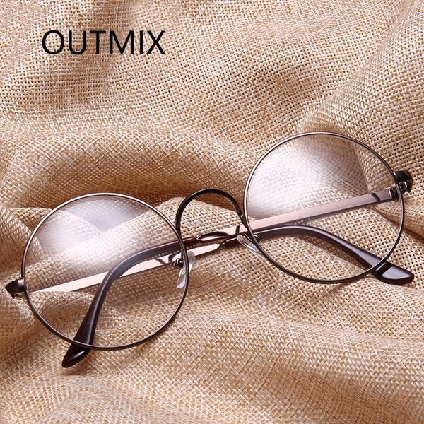 

new fashion computer glasses frame for women men retro classic metal round eyewear myopia optical mirror decorative specyacles, Black