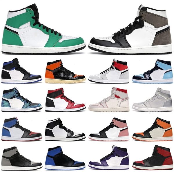 

new men basketball shoes 1s high og jumpman 1 chicago obsidian bred dark mocha lucky green light smoke grey mens women trainers sneakers