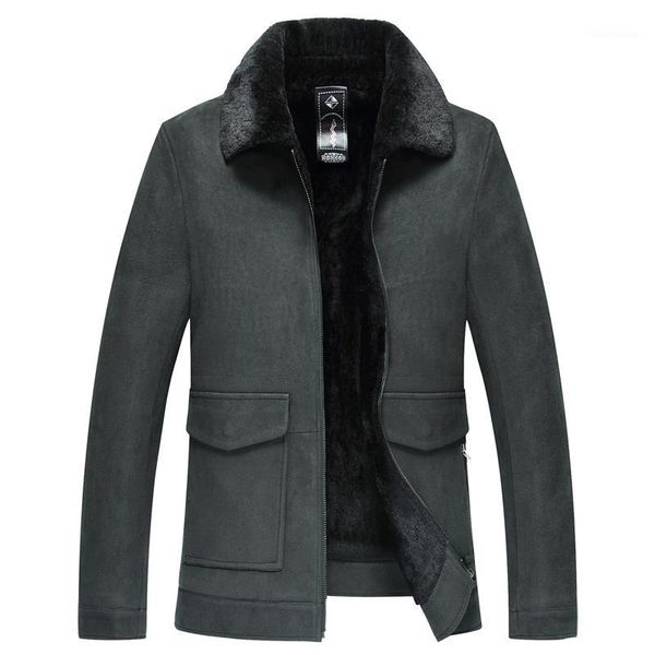 

2019 winter men new sheepskin male warm collar jacket men's fur coat casual outwear for men real leather jacket1, Tan;black