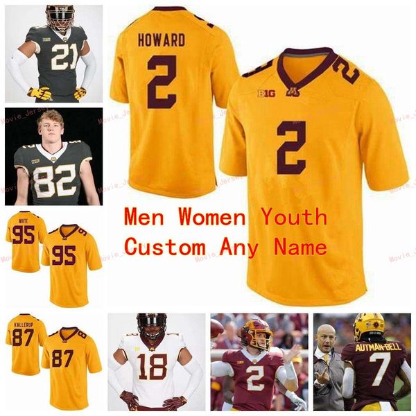 

stitched custom 6 tyler johnson 7 chris autman-bell eric decker 80 jake paulson minnesota golden gophers men women youth, Black