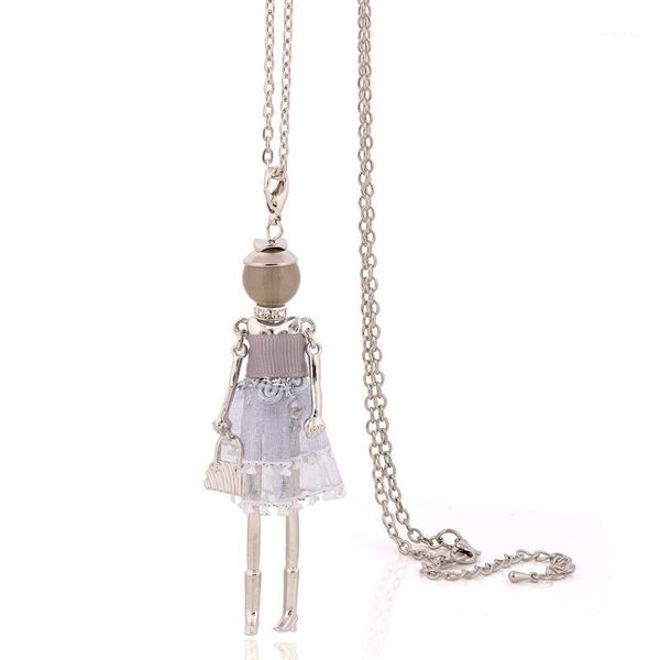 Collane con ciondolo 2021 Fascino Filato Abito di stoffa Collana di bambole Moda per le donne Grandi negozi di choker Pendenti di Natale Gioielli Catena lunga1