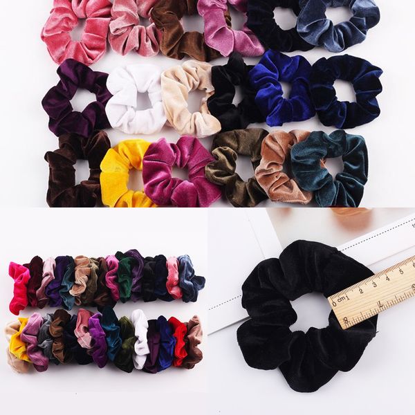 

fashion85n4accessories 100pcs tie girl scrunchies women's velvet ponytail holder scrunchy bands velour hair loop pleucheqxohqo1d