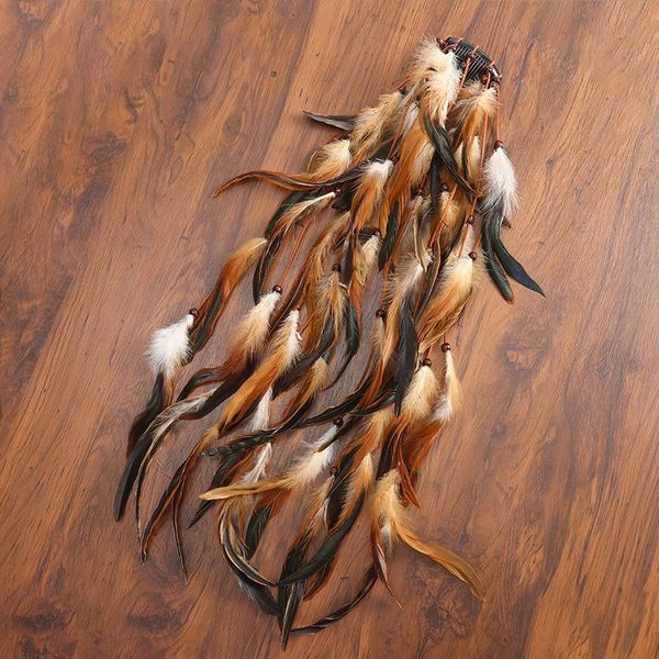 

haimeikang bohemian feather headbands hair combs girl popular festival head band headpiece weaving hair bands acc qylaxe