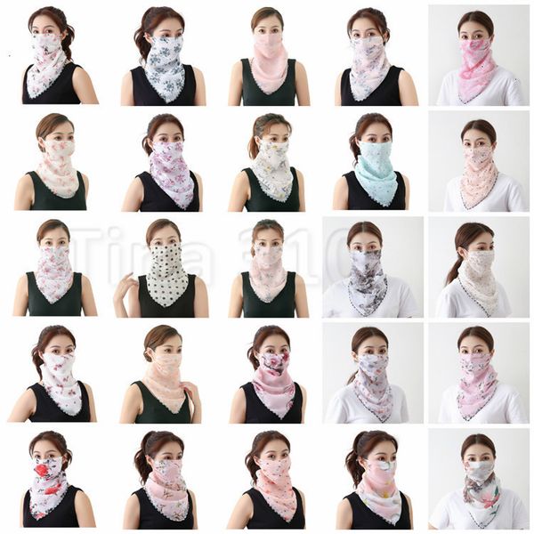 

half handkerchief women windproof scarf face chiffon dust-proof sunshade dust mask party masks t2i51123