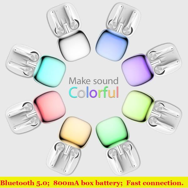

2020 new 5.0 bluetooth wireless earphones waterproof wireless earpiece sports headsets 800mah charging box